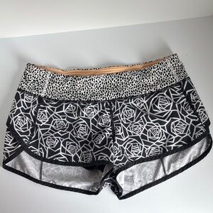 lululemon athletica Black and White Patterned Athletic Shorts